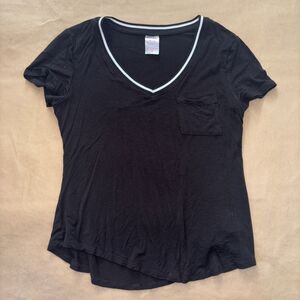 Women’s Black Tee Shirt Size Medium With White Trim